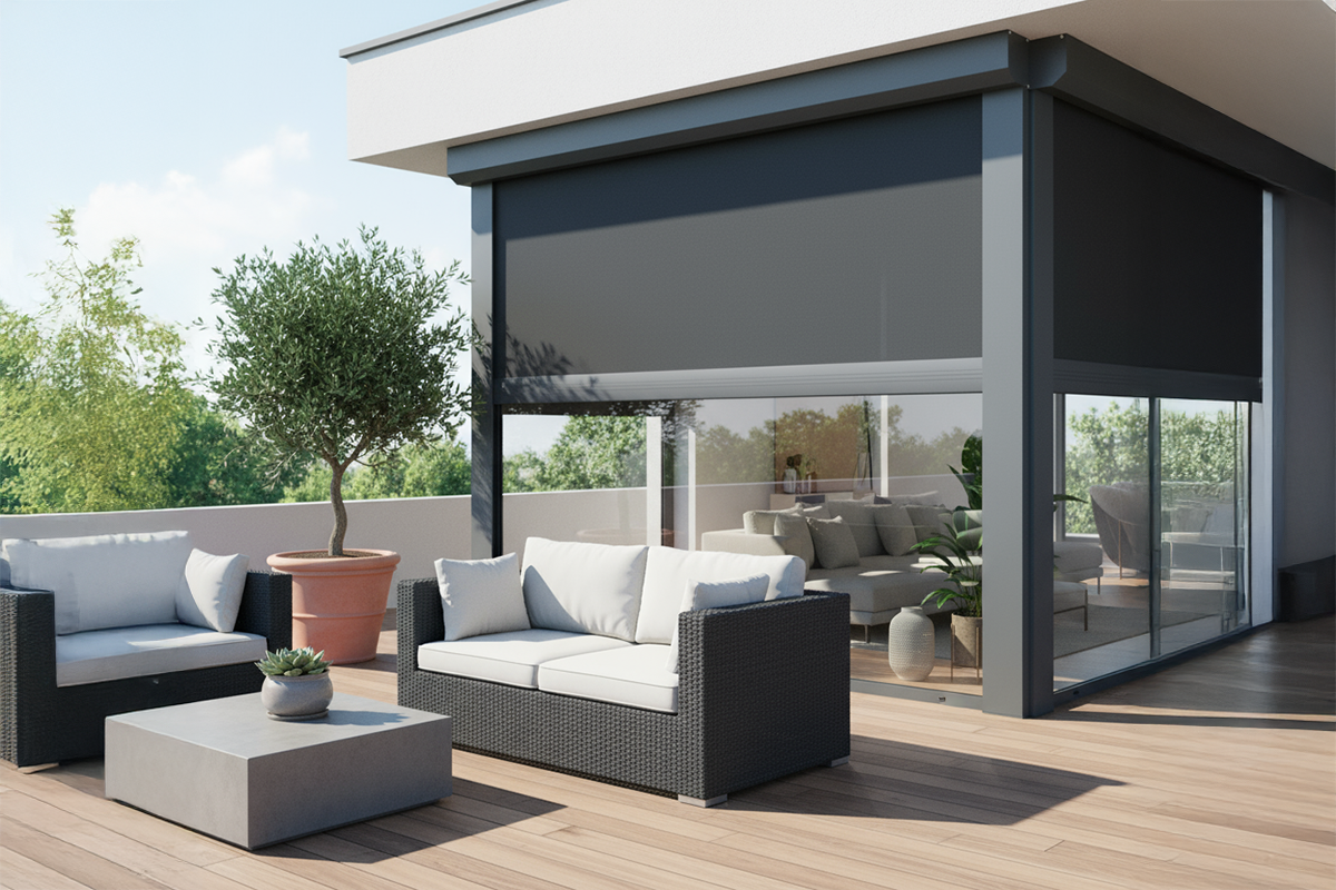 coffre &agrave; coulisses 105 pour pergola bioclimatique AGATE